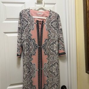 Studio One Pink and Black Midi Dress